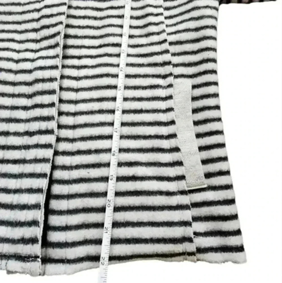 DOLAN by Anthropologie Moto Jacket  Brushed Fleece Grey White Stripe Women's Med - Picture 11 of 11